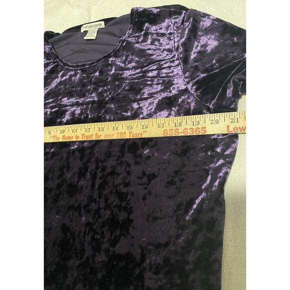 NWT Notations Womens Blouse Size XL Purple Crushed Velvet Cocktail Party Dressy - Picture 8 of 11